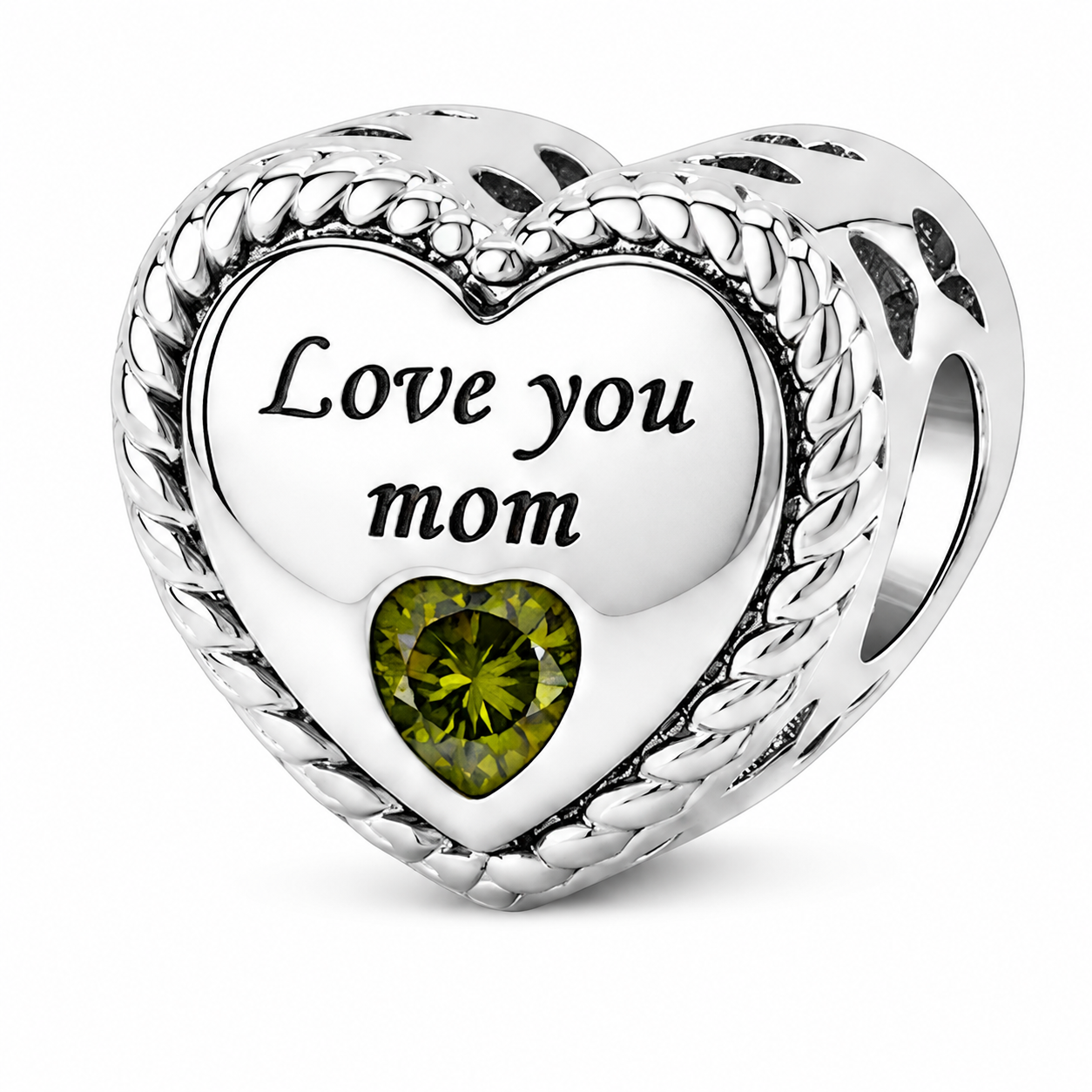 Charm de corazón personalizado con foto y grabado