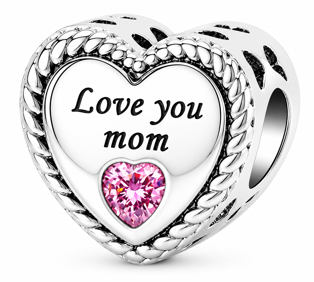 Charm de corazón personalizado con foto y grabado