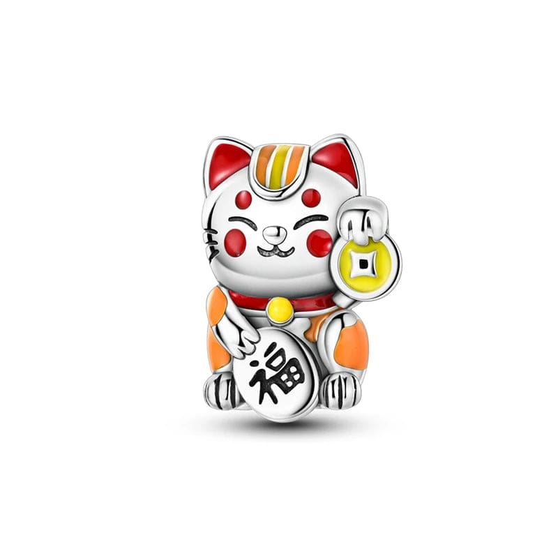 Maneki Neko Pandora Cat Charm Australia Cute Fortune Cat Charm