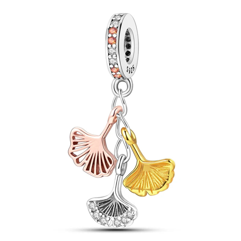 Ginkgo Biloba Leaves Dangle Charm