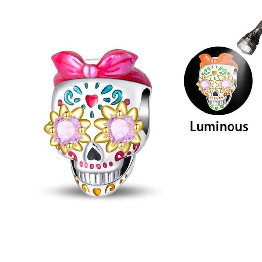 Glow-in-the-Dark Barbie Skull Charm