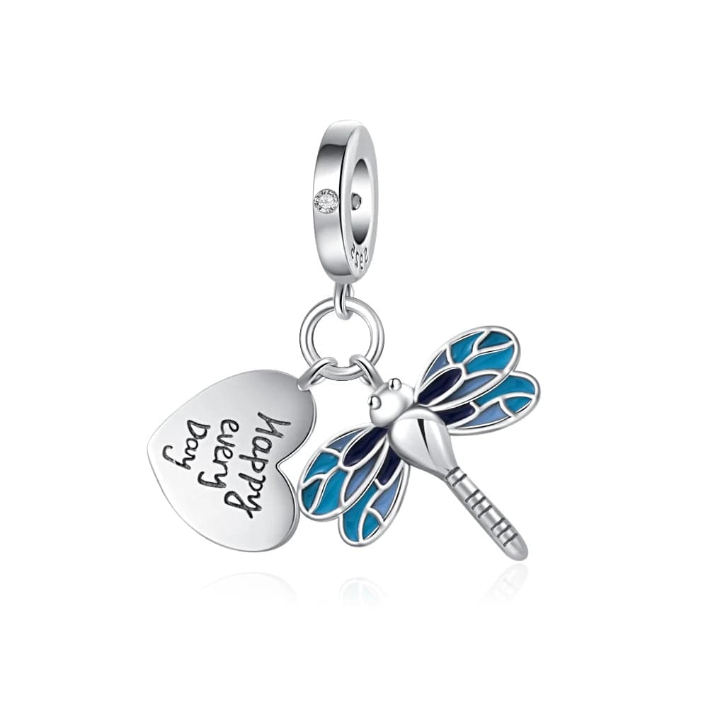 Happy Every Day Dragonfly Dangle Charm