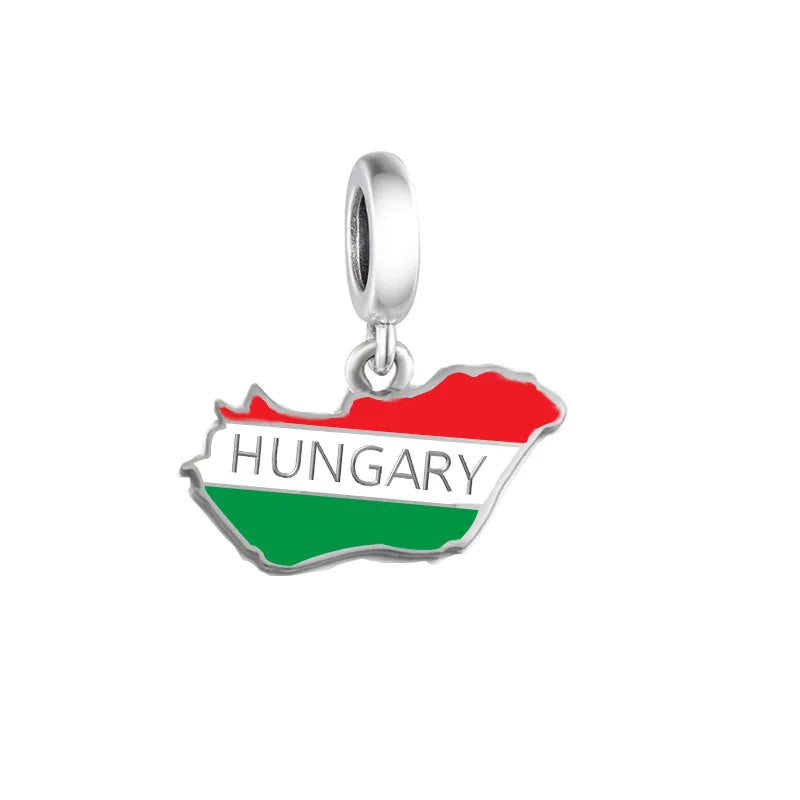 Hungary Map Dangle Charm