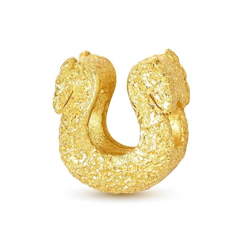 Golden Textured Horseshoe Charm