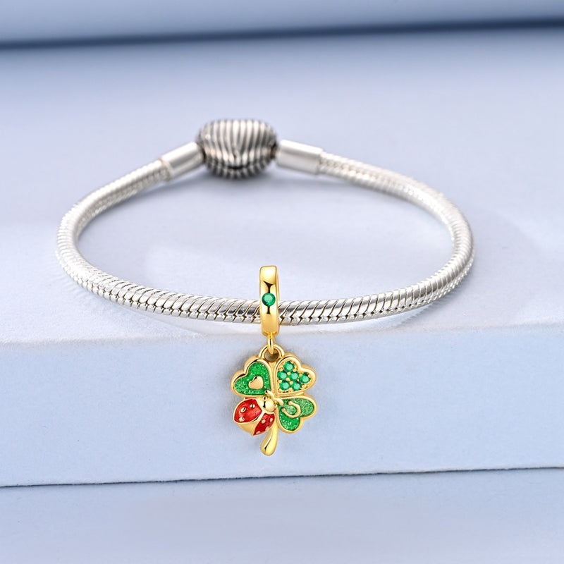 Lucky Clover & Ladybug Dangle Charm