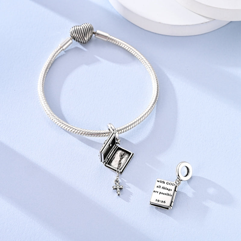 With God All Things Are Possible Bible Dangle Charm