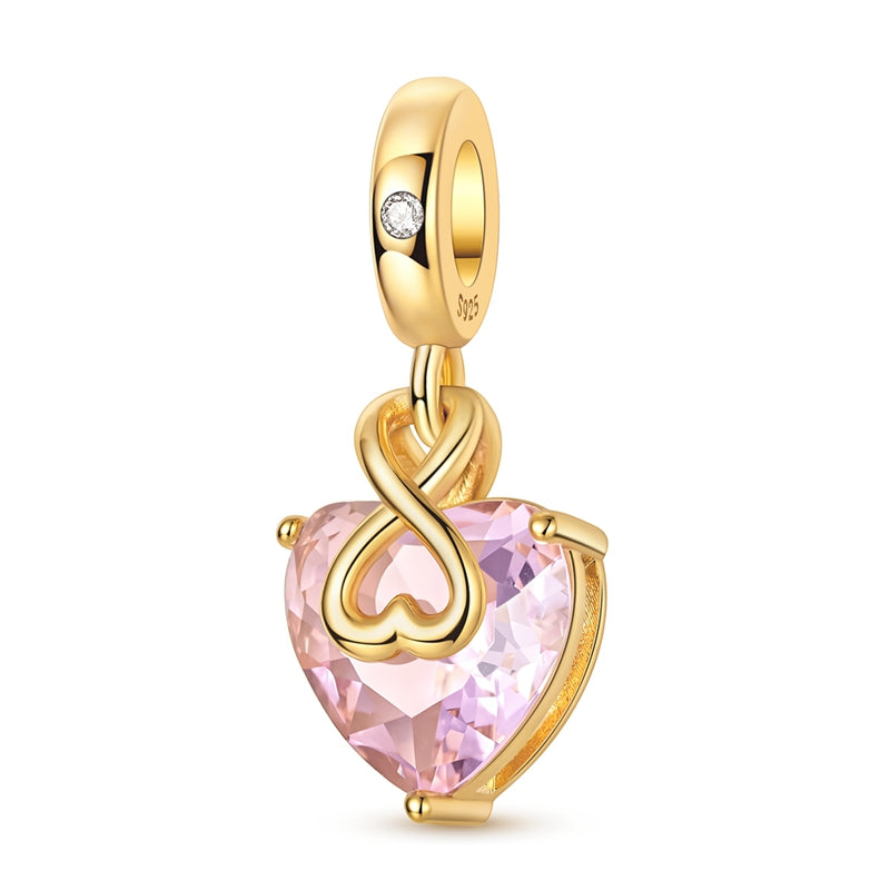 Pink Heart Infinity Dangle Charm