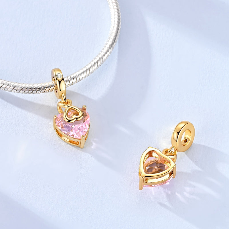 Pink Heart Infinity Dangle Charm