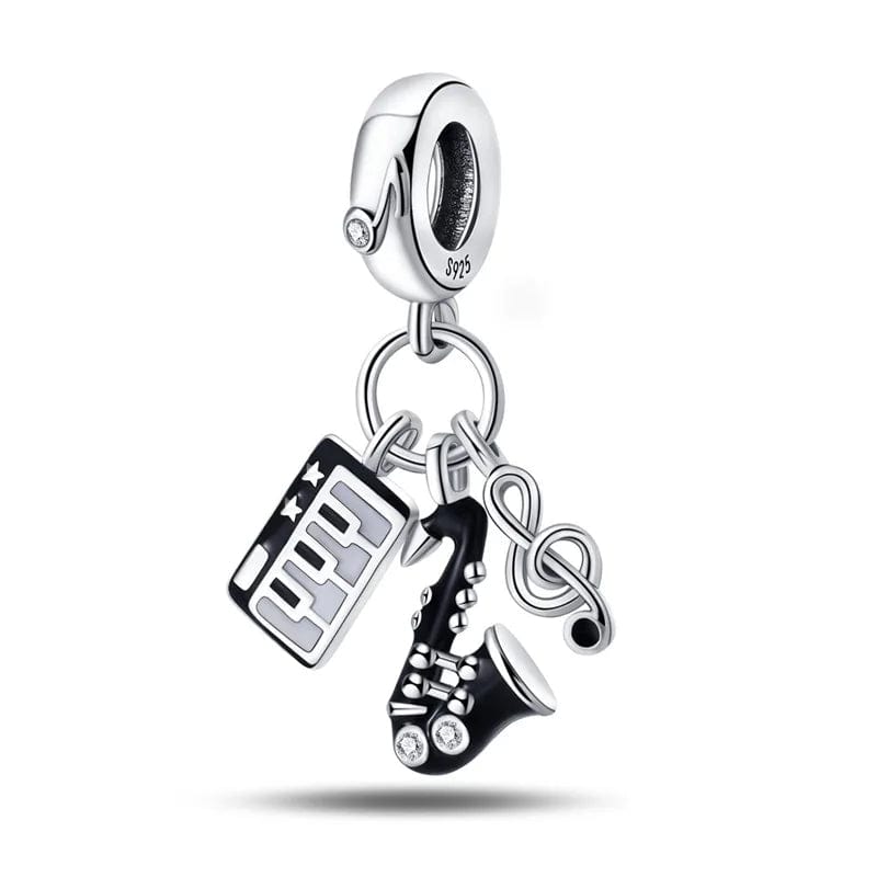 Keyboard, Saxophone & Music Note Charm