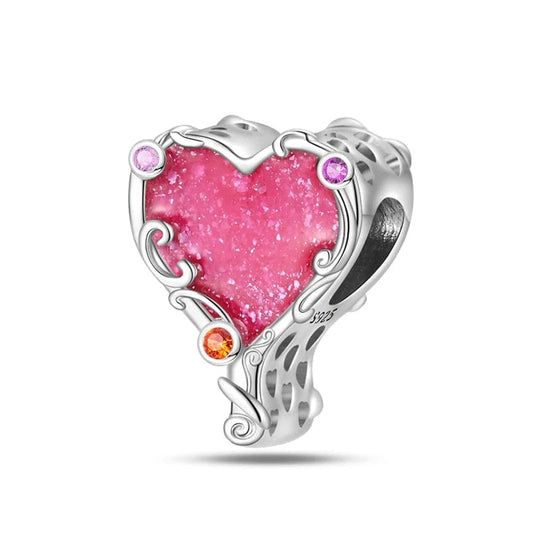 Pink Coquette Heart Charm