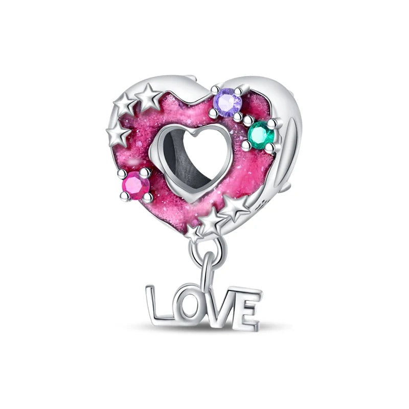 Pink Heart Donut Love Charm