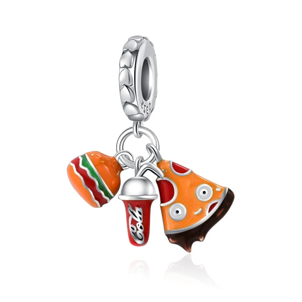 Pizza Burger and Coca Cola Triple Dangle Charm