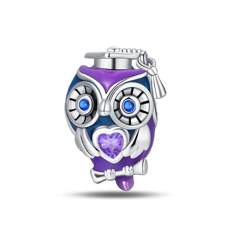 Purple Graduation Owl Charm