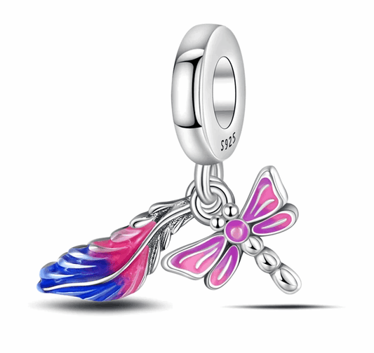 Rainbow Dragonfly Dangle Charm