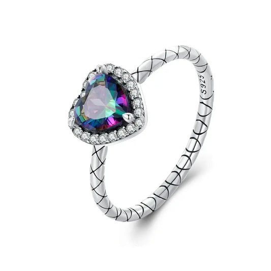 Rainbow Mystic Quartz Wedding Ring