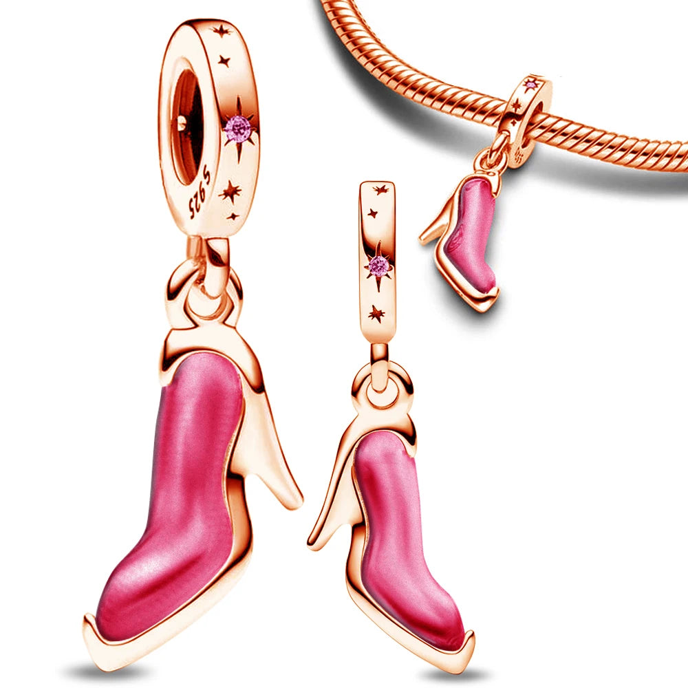 Disney Cinderella's Pink Glass Slipper Dangle Charm