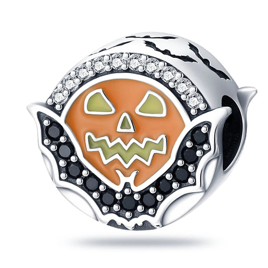 Scary Pumpkin & Bat Charm