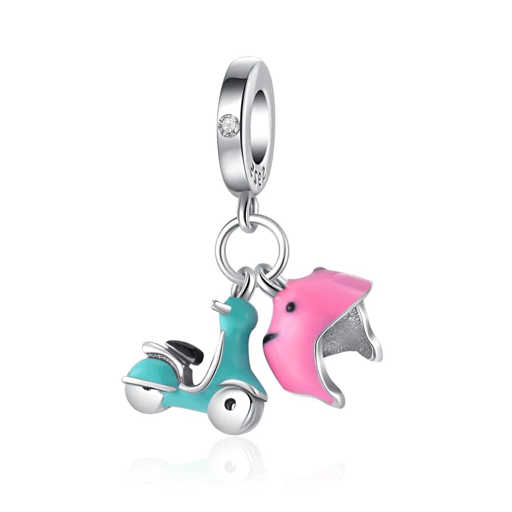 Scooter and Helmet Dangle Charm