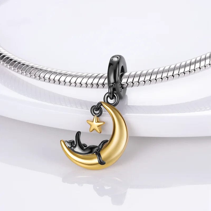 Cat and Moon Dinglar Charm