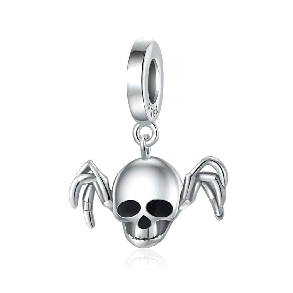 Skull Spider Horror Dangle Charm