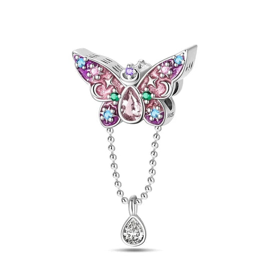 Starry Pink Butterfly Charm