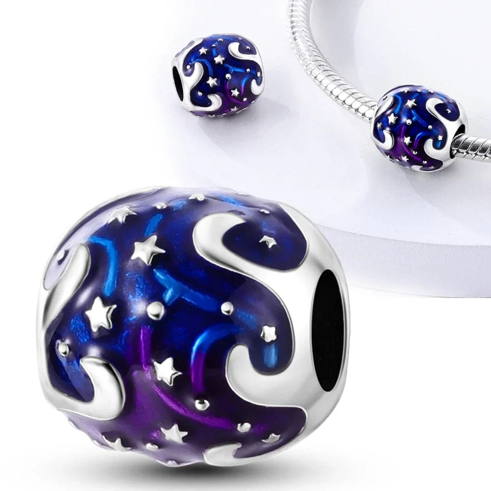 Starry Sky Blue Beads Charm