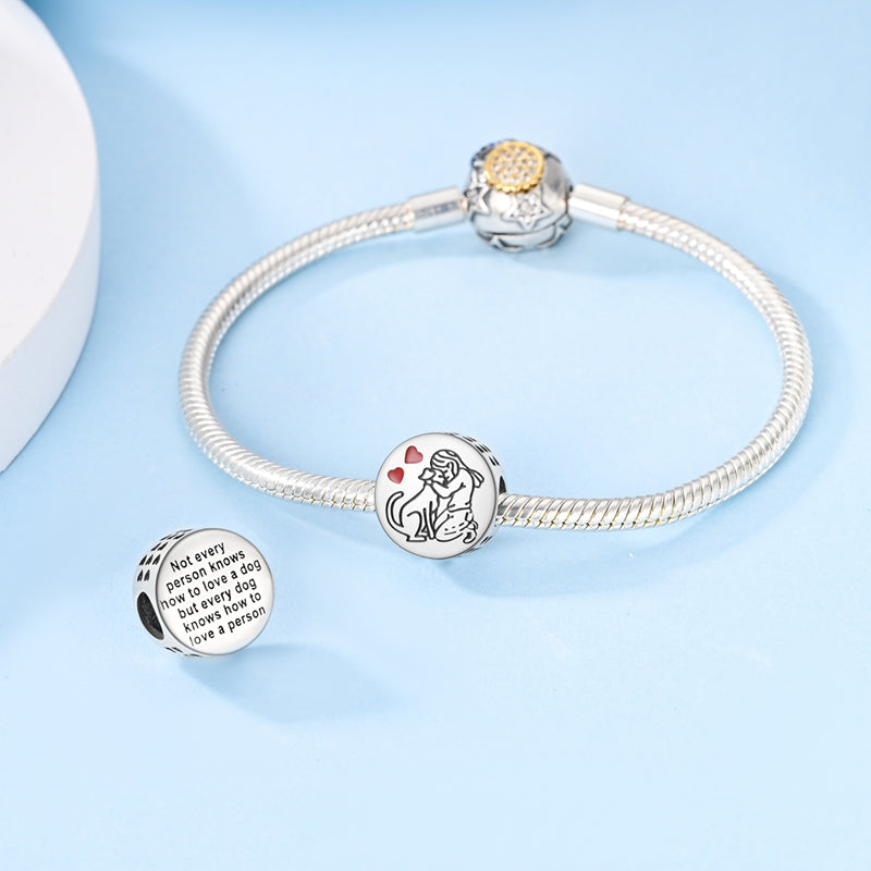 A Dog Knows Love Engraved Charm