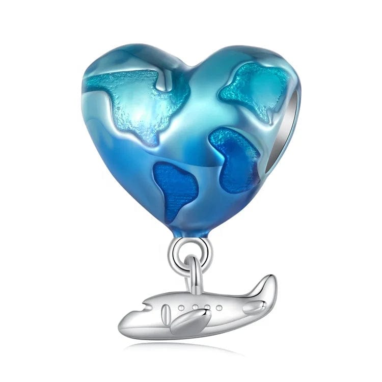 World Traveler Globe and Airplane Charm
