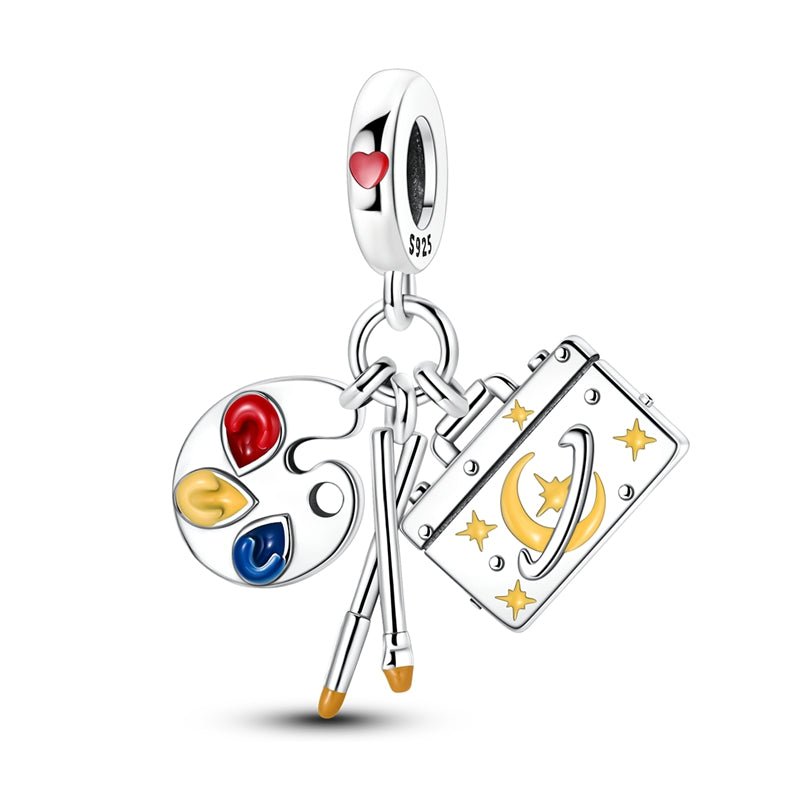 Pangama Jewelry Artist’s Palette & Canvas “Designer of Destiny” Dangle Charm