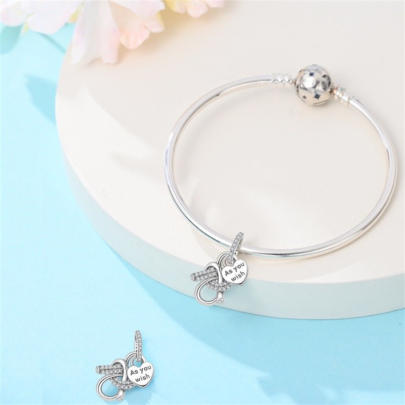 Pangama Jewelry As You Wish Heart Knot Dangle Charm