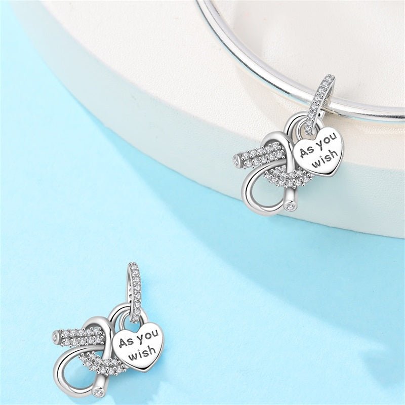 Pangama Jewelry As You Wish Heart Knot Dangle Charm
