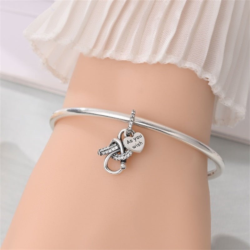 Pangama Jewelry As You Wish Heart Knot Dangle Charm