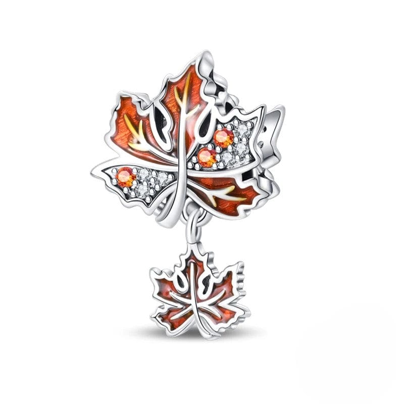 Pangama JewelryAutumn Maple Leaf Amber Stone Charm