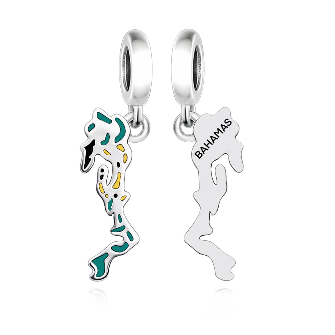 Pangama Jewelry Bahamas Map Flag Dangle Charm