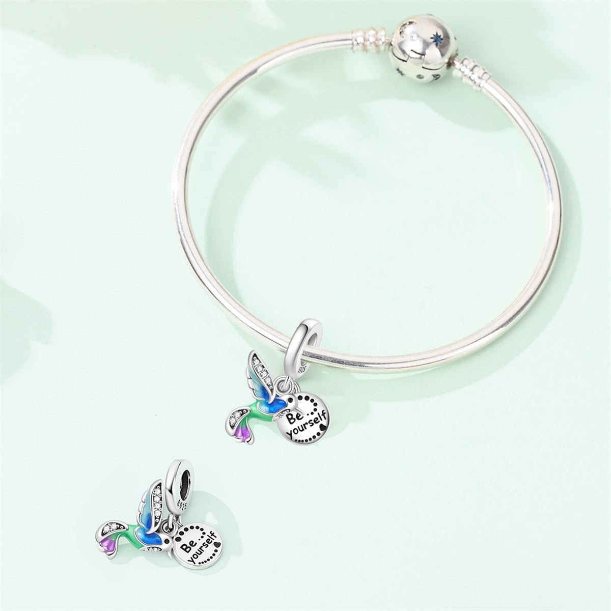 Pangama Jewelry “Be Yourself” Hummingbird Dangle Charm