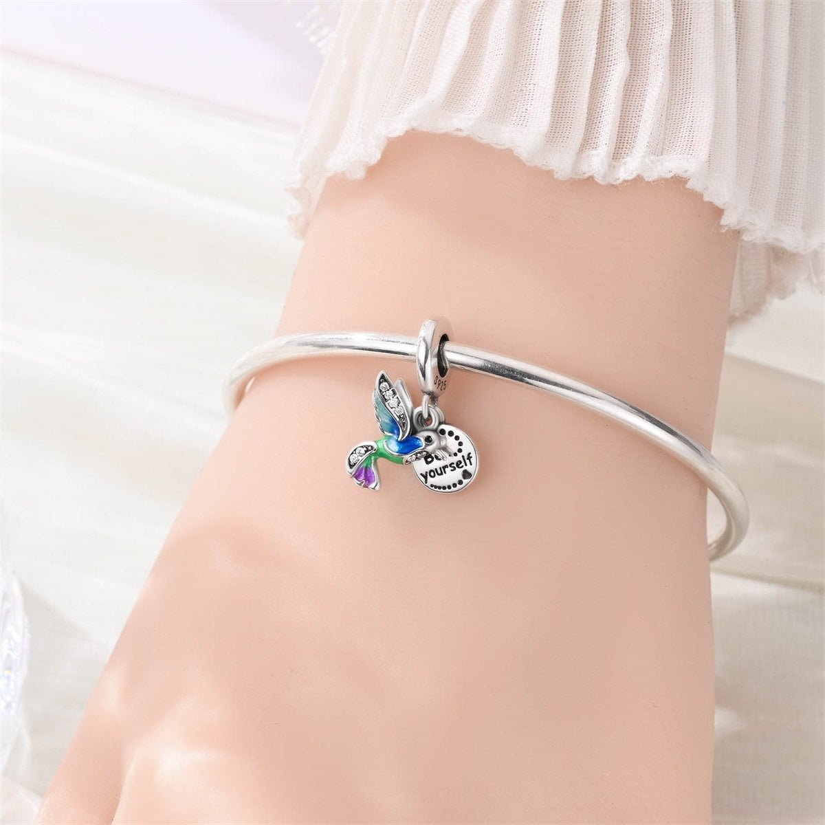 Pangama Jewelry “Be Yourself” Hummingbird Dangle Charm