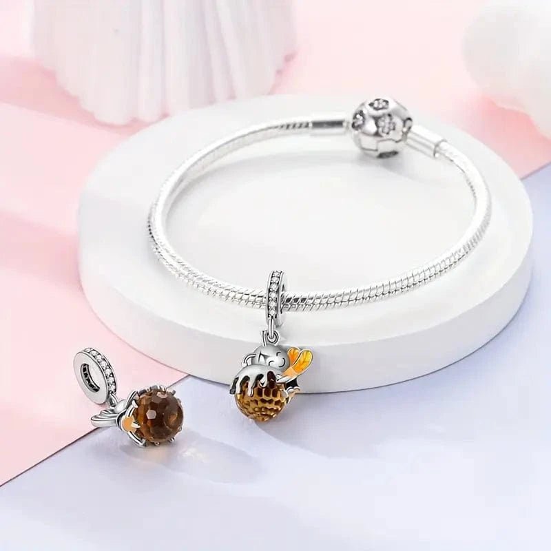 Pangama JewelryBee Hugging Honey Dangle Charm