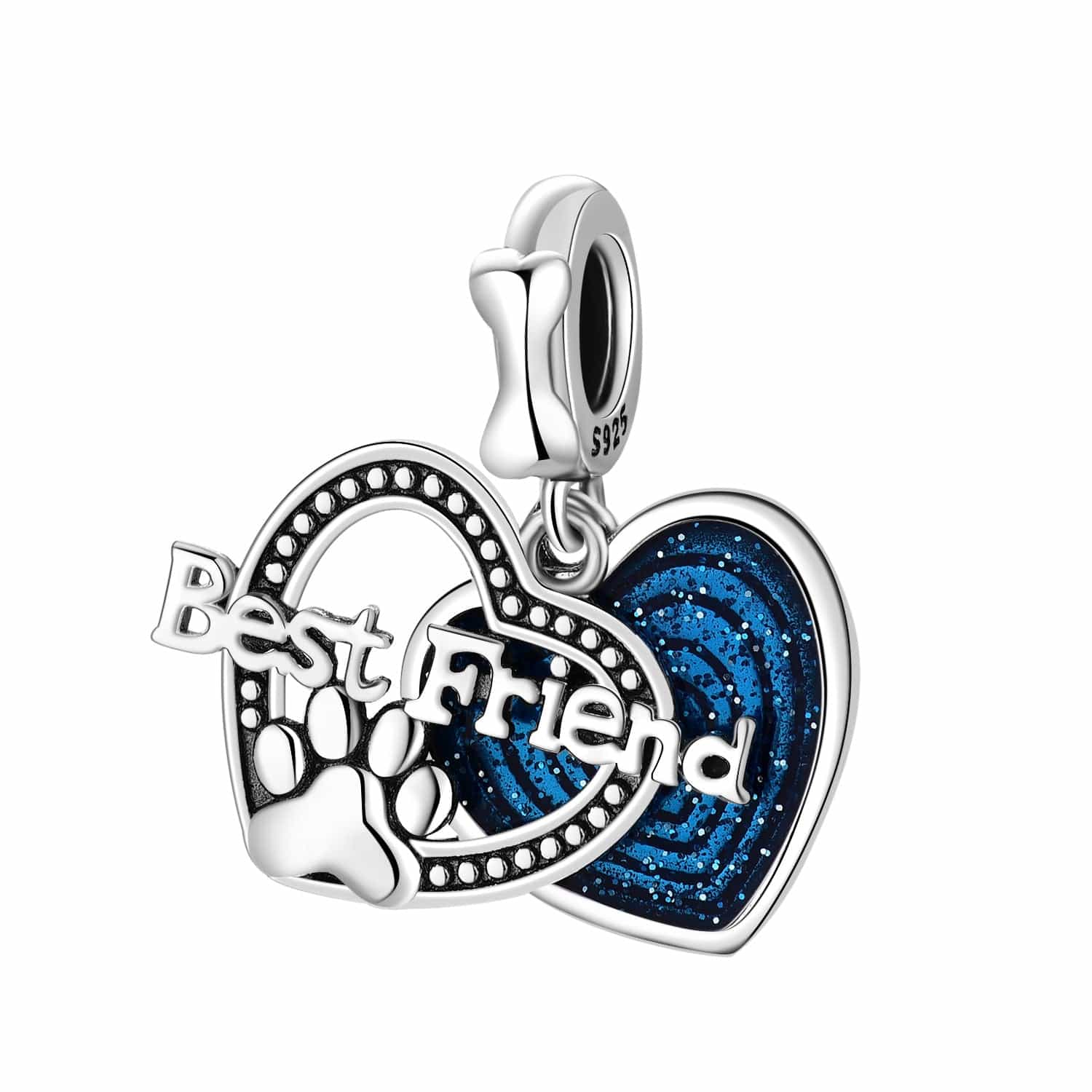 Heart Dangle Charm Pandora Best Friend Charm Bracelet Puzzle Piece