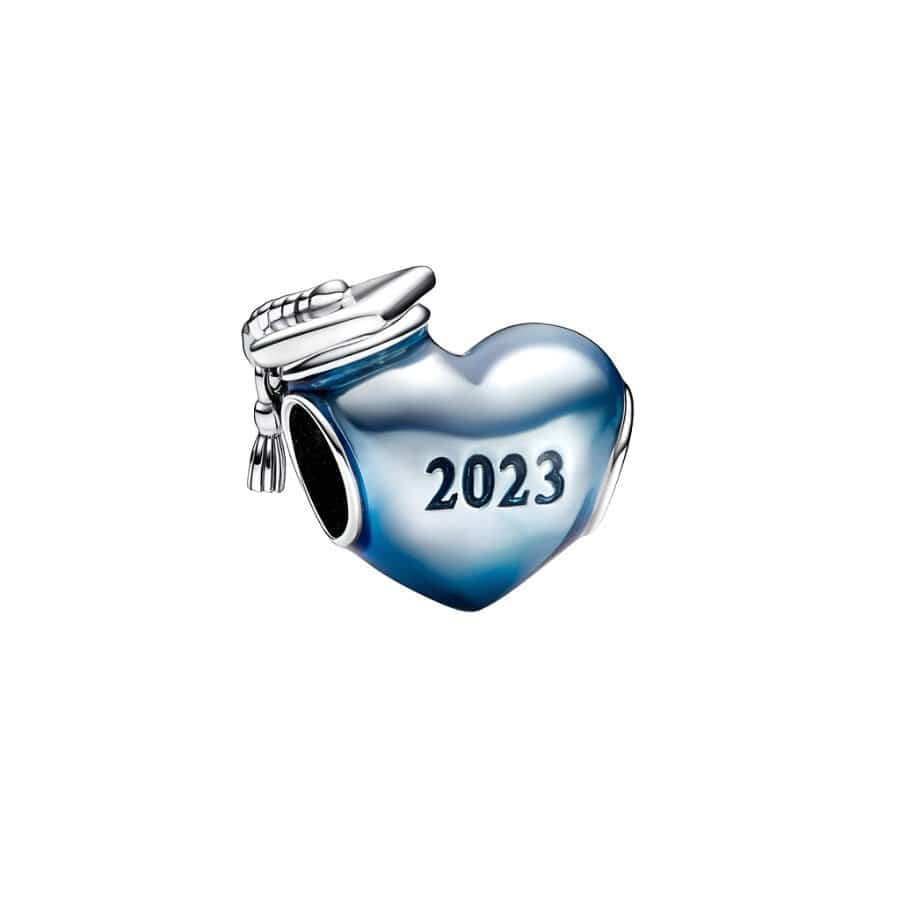 Blue 2023 Graduation Heart Charm