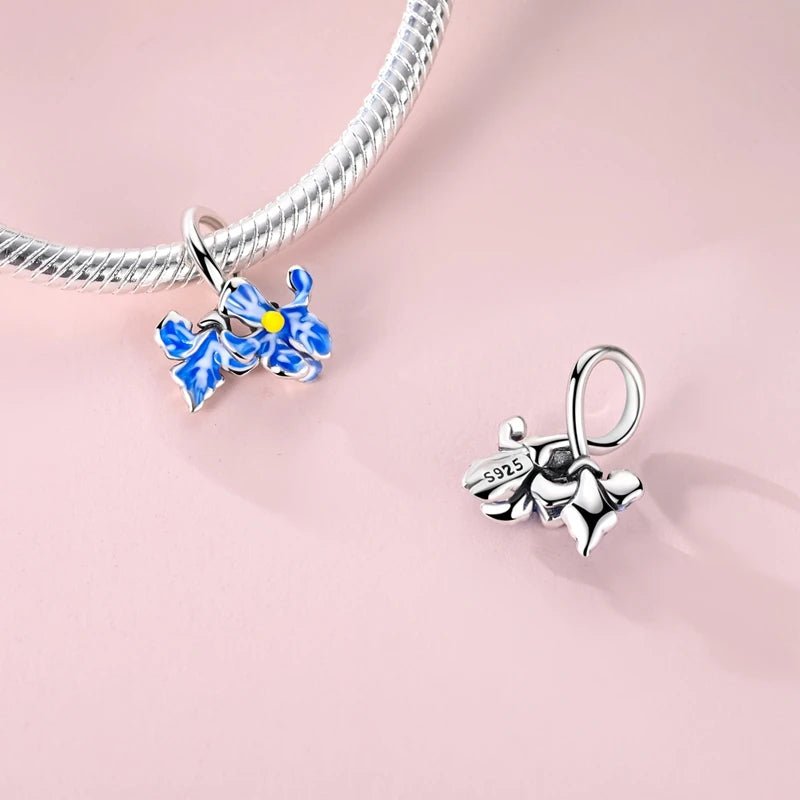 Pangama Jewelry Blue Enamel Flower Charm