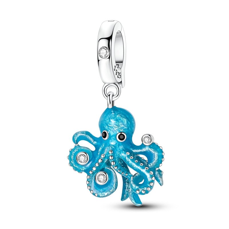 Pangama Jewelry Blue Octopus Dangle Charm