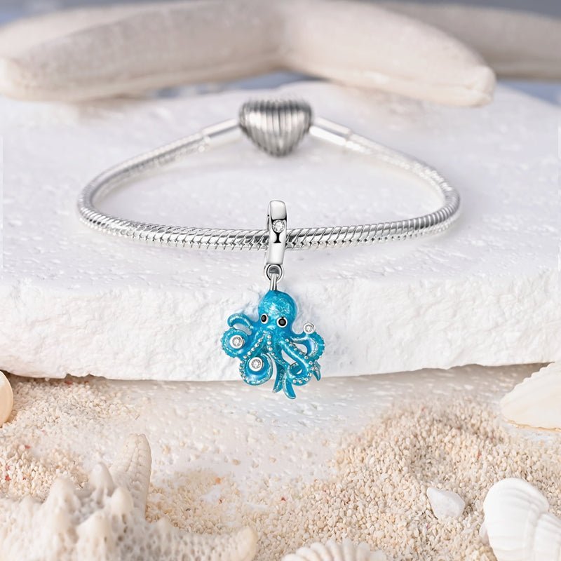 Pangama Jewelry Blue Octopus Dangle Charm