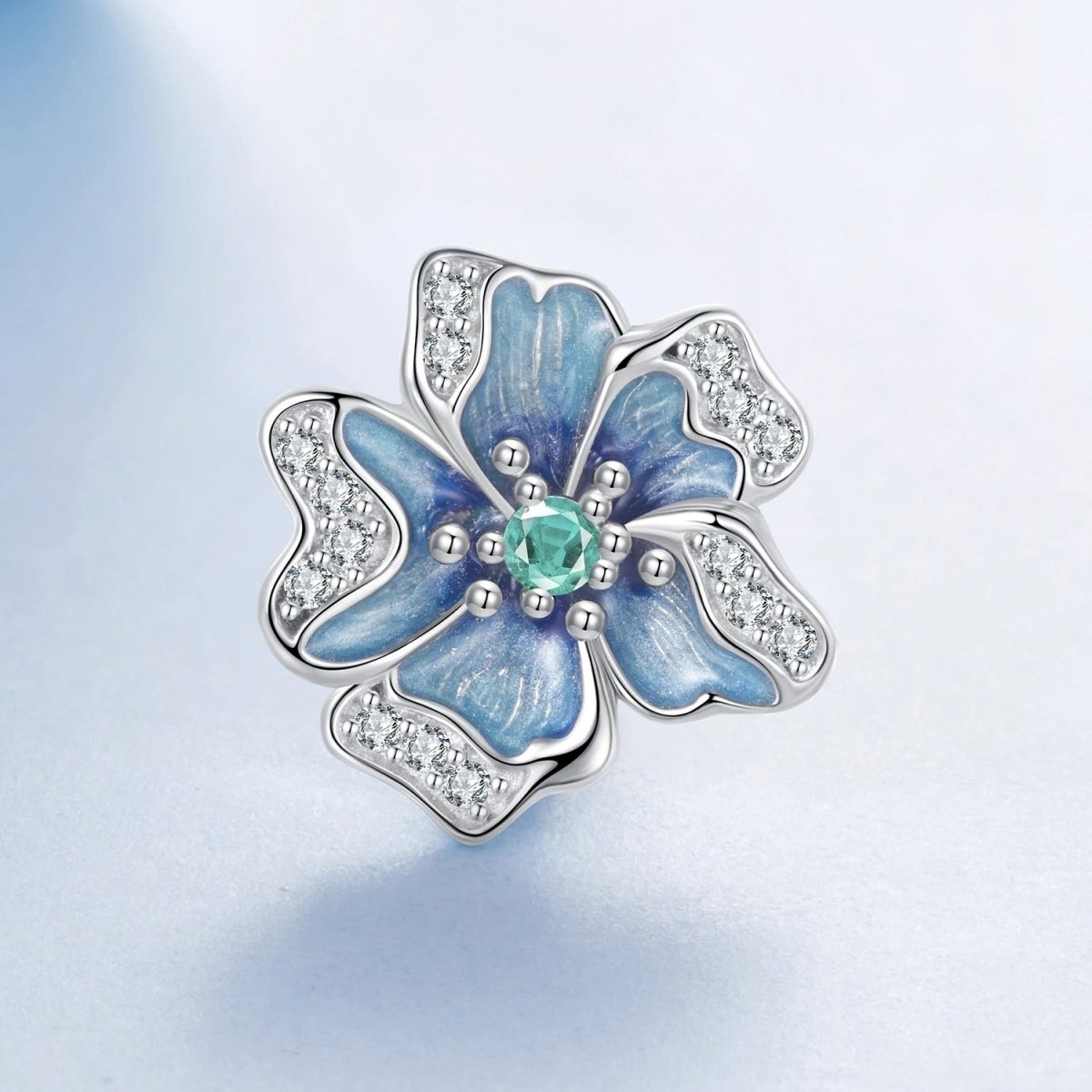 Pangama Jewelry Blue Pansy Flower Charm