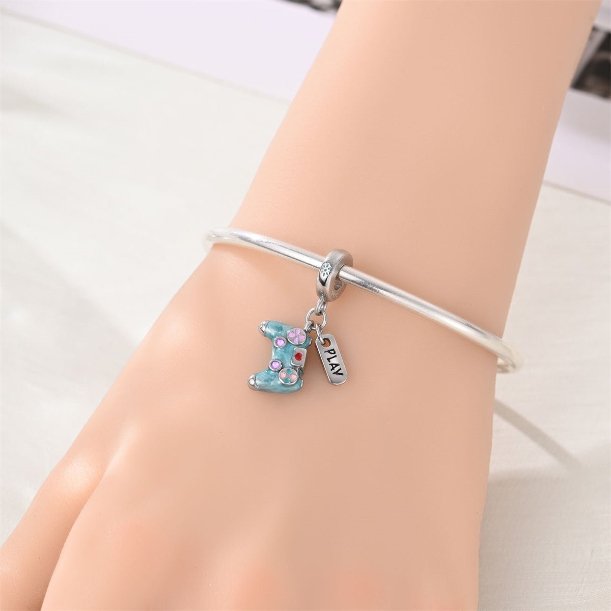 Pangama Jewelry Blue “Play” Game Controller Dangle Charm