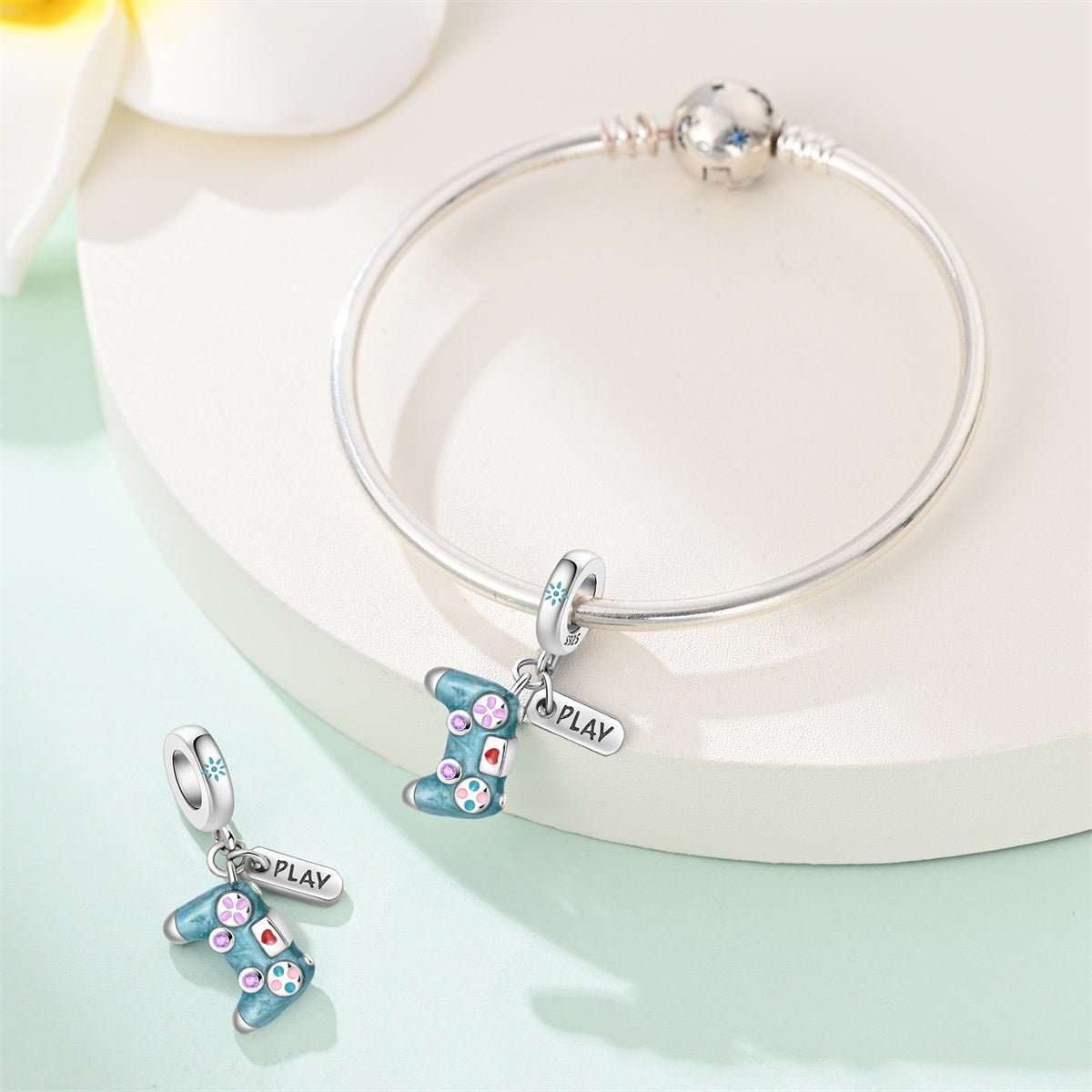 Pangama Jewelry Blue “Play” Game Controller Dangle Charm