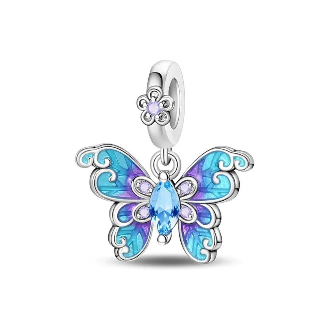 Pangama Jewelry Blue & Purple Butterfly Grace Dangle Charm