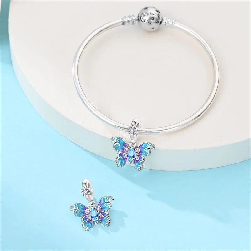 Pangama Jewelry Blue & Purple Butterfly Grace Dangle Charm