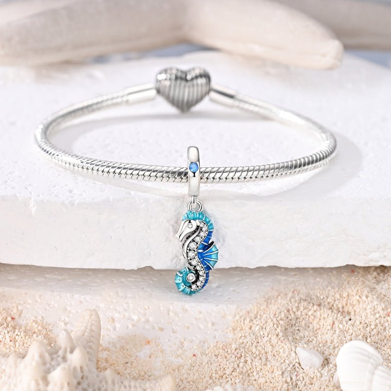 Pangama Jewelry Blue Seahorse Dangle Charm