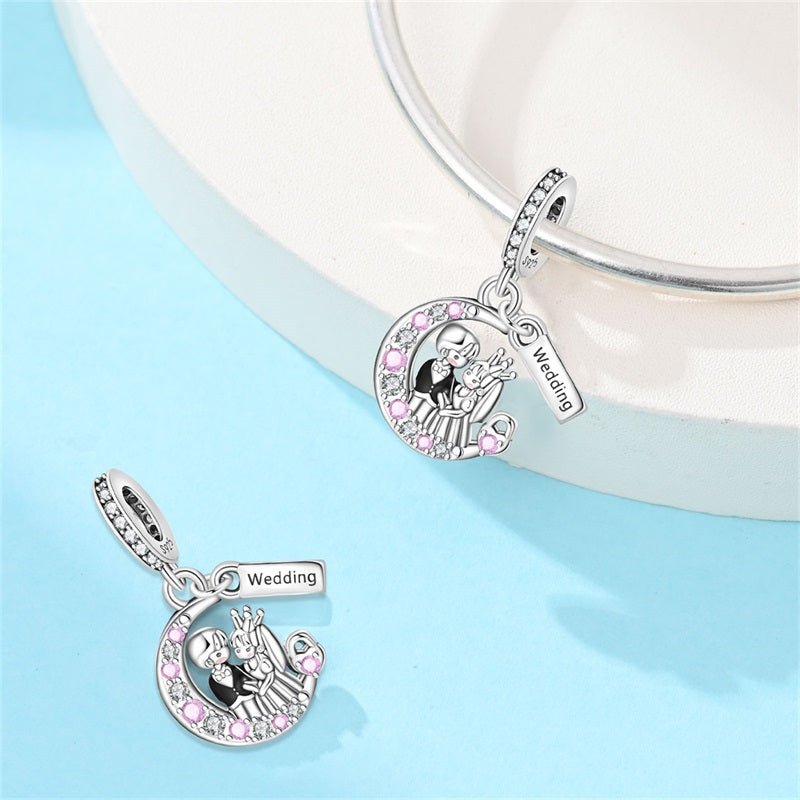 Pangama Jewelry Bride & Groom Wedding Dangle Charm