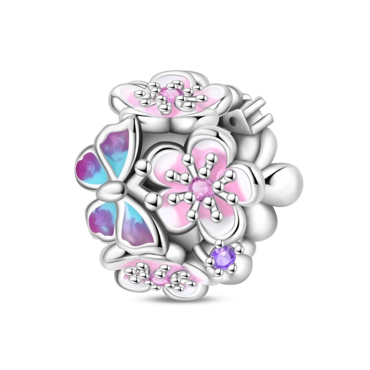 Pangama Jewelry Butterfly & Flower Garden Charm